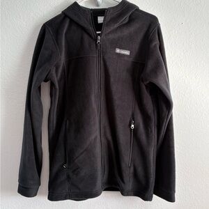 COLUMBIA‎ BLACK FULL-ZIP FLEECE GIRLS JACKET (18-20)- WOMENS MED
